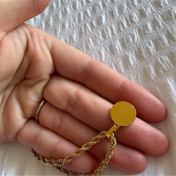 Slide jewels gold necklace with circle pendent - Picture 12 of 14